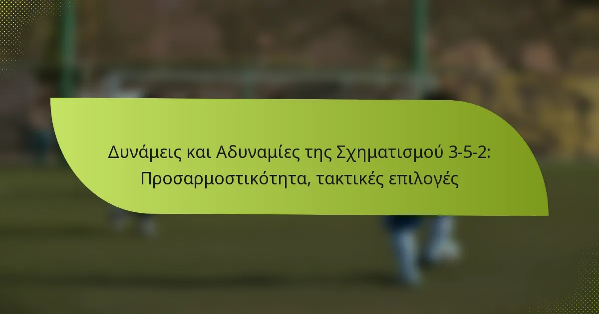 Δυνάμεις και Αδυναμίες της Σχηματισμού 3-5-2: Προσαρμοστικότητα, τακτικές επιλογές