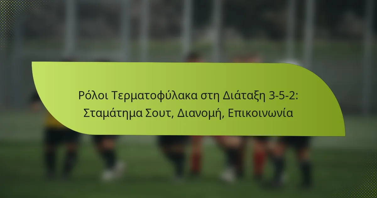 Ρόλοι Τερματοφύλακα στη Διάταξη 3-5-2: Σταμάτημα Σουτ, Διανομή, Επικοινωνία