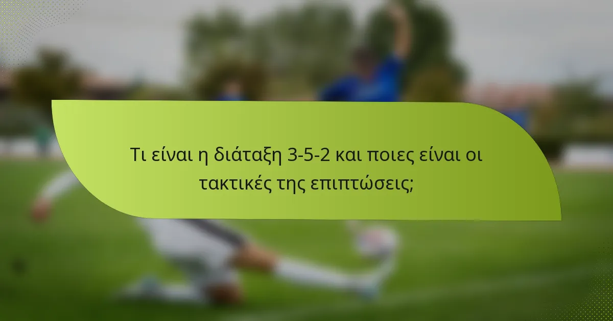 Τι είναι η διάταξη 3-5-2 και ποιες είναι οι τακτικές της επιπτώσεις;